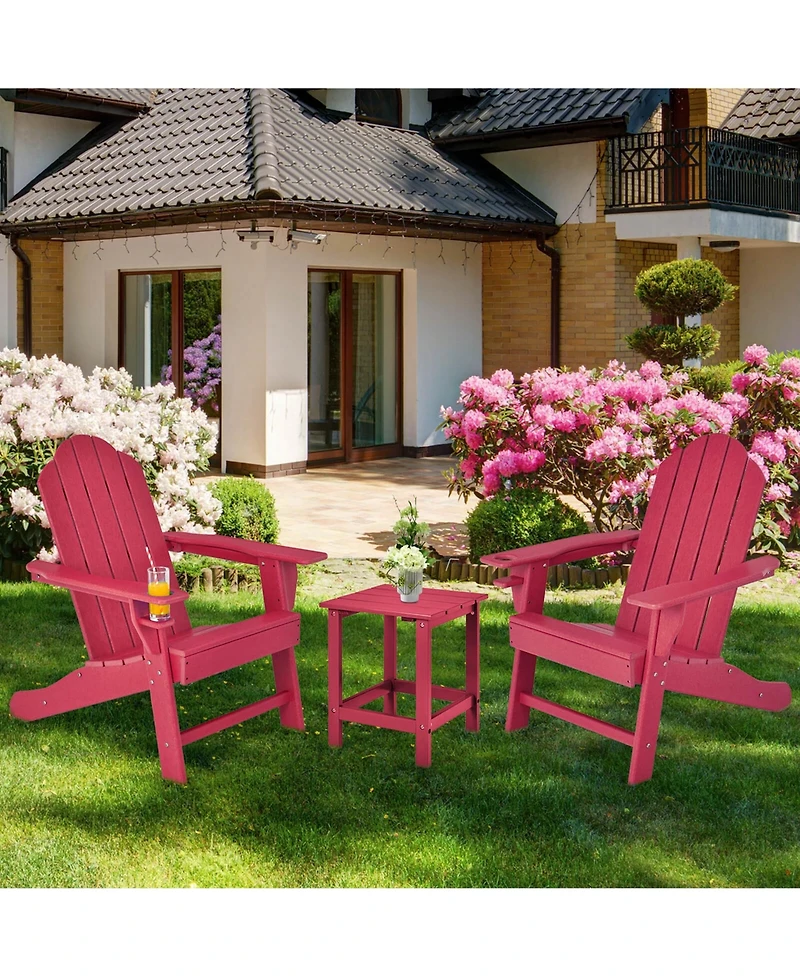 Costway Patio Adirondack Chair Weather Resistant Garden Deck