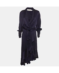 Pre-Owned Zimmermann Women's Satin Asymmetric Midi Wrap Dress