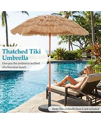 Slickblue Set of 2 Thatched Beach Umbrella with Tilt and Carrying Bag