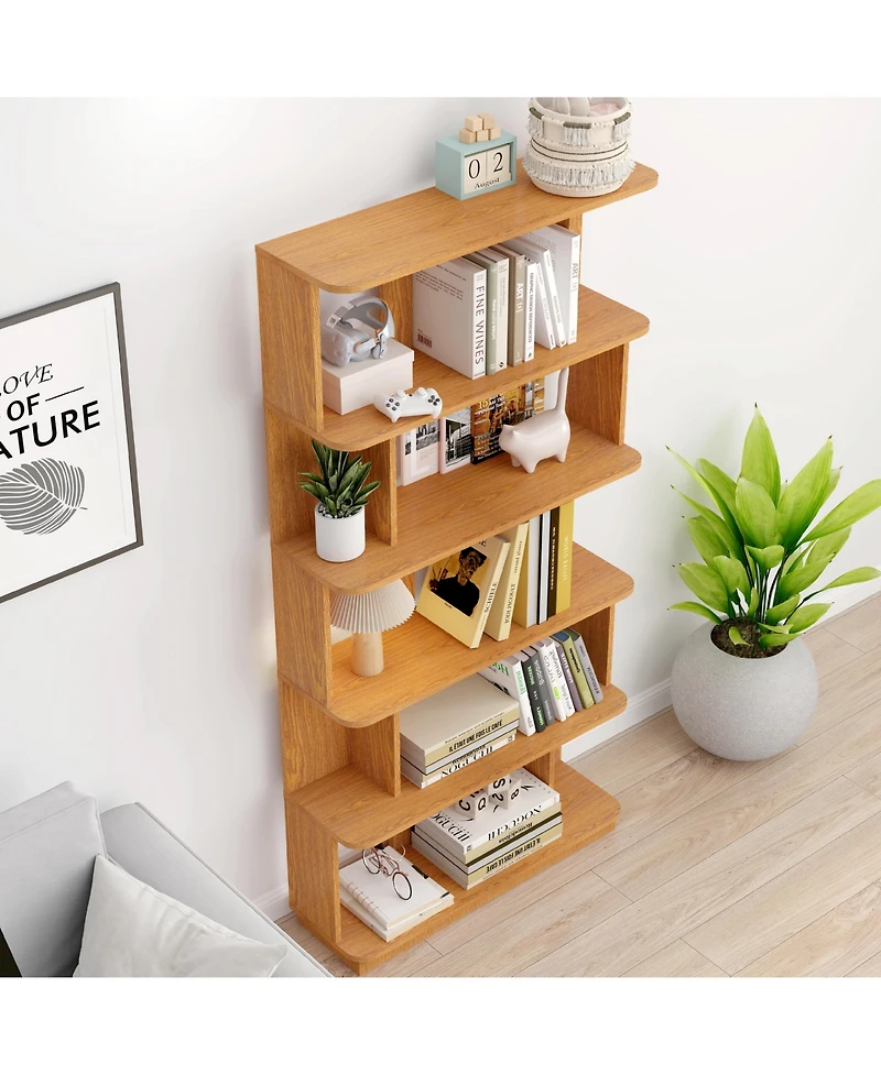 Flynama 31.5 Inch 5-Tier Open Mdf Free Combination Modern Display Bookcase