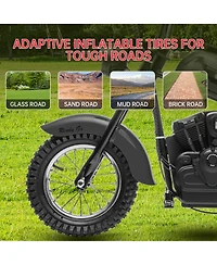 homfan 24V 250W Electric Dirt Bike for Kids, 2-Speed Ride On Motorcycle, Up to 14 Mph, Leather Seat, Rear Brake, For Ages 8-12