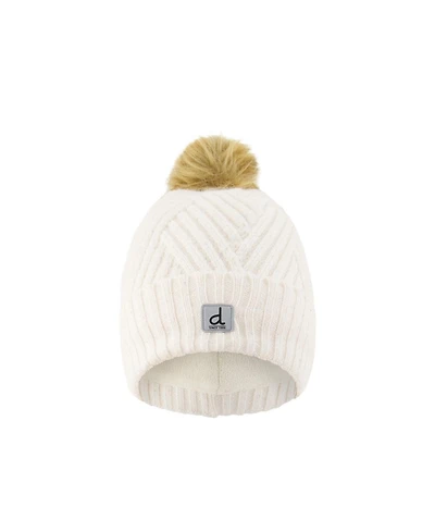 Deux par Deux Kids & Baby Toddler Girl 2-4 Winter Knit Hat with Pompom