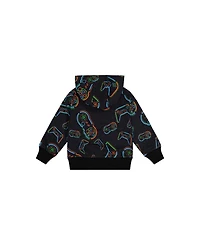 Deux par Little and Big Boy (6-12) Fleece Hooded Sweatshirt Printed Controller