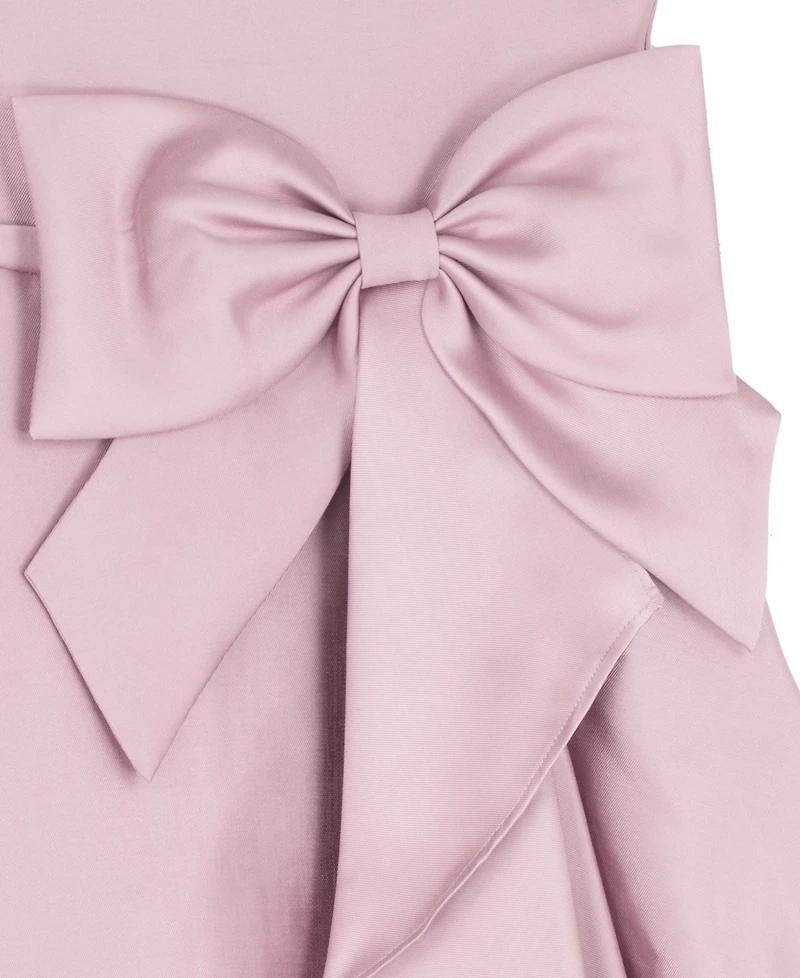 Rare Editions Girls' 2T-6X Solid Mikado Cascade Bow Hi-Low Dress