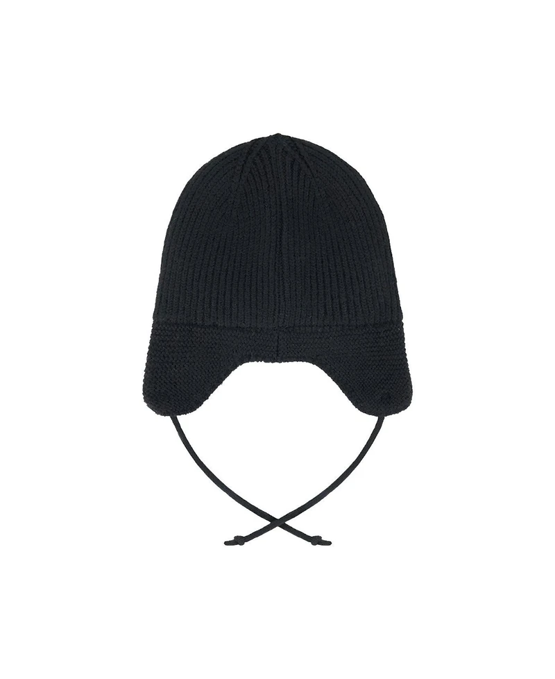 Deux par Deux Toddler Unisex 2-3 Years Winter Knit Hat with Ear Flaps and Strings