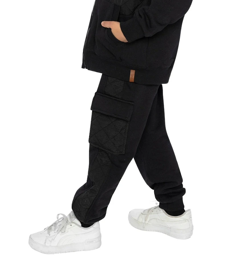 Deux par Toddler Boys (2T-5T) Fleece Bi-Material Sweatpants with Pockets