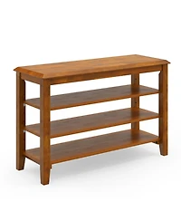 Slickblue Entryway Shoe Bench 3-Tier with Adjustable Storage Shelves