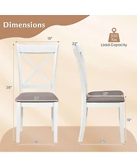 Gymax Dining Chairs Set of 4 With Comfortable Backrest and Padded Seat for Living Room