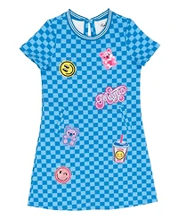 Rare Editions Girls' 2T-6X Checkered Applique Knit Dress