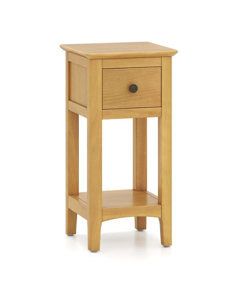 Slickblue 3 Tier Nightstand with Drawer and Open Storage Shelf for Bedroom