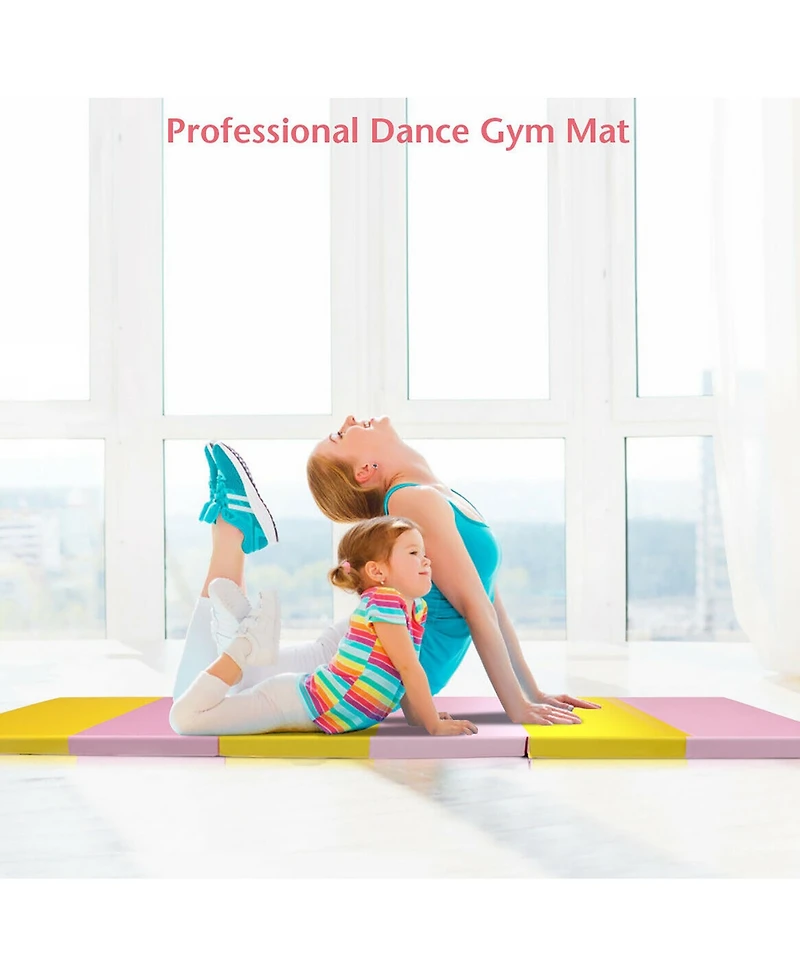 Costway 6'x2'x2.5" 3-Fold Gymnastics Tumbling Mat Yoga Aerobics Gym Exercise Fitness Mat