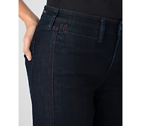 Liverpool Los Angeles Women's Side Stitch Detail Mid-Rise Straight Jeans