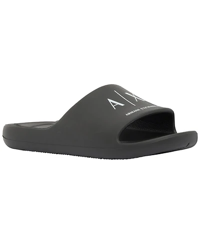 A|X Armani Exchange Men's Corporate Logo Bubble Slide Sandals