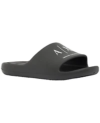 A|X Armani Exchange Men's Corporate Logo Bubble Slide Sandals