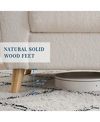 homfan 84" Modern Boucle Sofa Couch – Large 3-Seater Loveseat with Streamlined Wide Armrests, Wooden Feet, Upholstered Comfort for Living Room