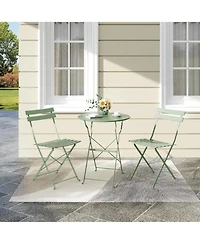 homfan 5-Piece Outdoor/Indoor Folding Patio Set, Space Saving Solid Steel 4 Chair Patio Furniture Set with Table for Balcony, Porch
