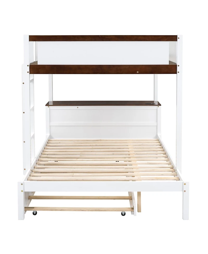 Streamdale Furniture Bunk Bed with Twin size Trundle Storage and Desk