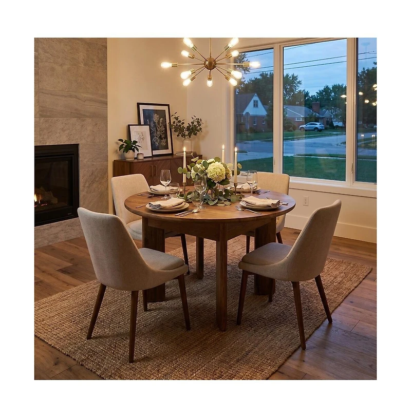 Tribesigns Round Dining Table for 4 People, 39.4- Inch Dining Room Table with Wooden Pedestal Base