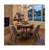 Tribesigns Round Dining Table for 4 People, 39.4- Inch Dining Room Table with Wooden Pedestal Base