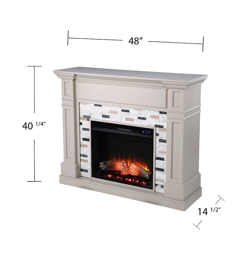 Augusta Home Birkover Fireplace with Marble Surround