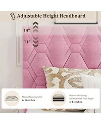 homfan California King Bed Frame, Platform Bed with Adjustable Headboard and No Box Spring Needed for Bedroom