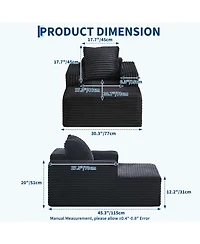 gaomon 45'' Indoor Chaise Lounge Chair Corduroy Cloud Single Couch Sofa with Deep Seat and Armrests Comfy Reading Chair Sleeper Bed