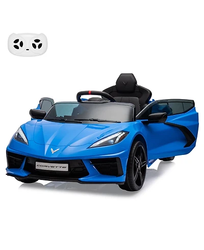 homfan Licensed Sporty Car 12V Electric Ride-On Sports Car, Remote Control, Led Lights, Music, Visual Dashboard, Battery Powered Gift Toy for Kids