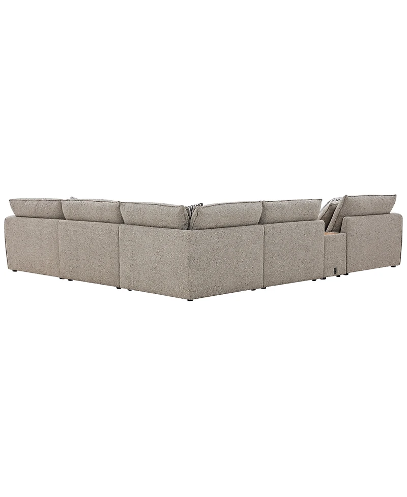 Evandro 6-Piece L-Shaped Sectional Sofa Set (Laf Chair, Raf 2 Armless Corner, Console), Macy's Exclusive