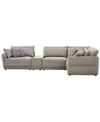 Evandro 5-Piece L-Shaped Sectional Set (Laf Chair, Raf Armless Corner & Console), Macy's Exclusive