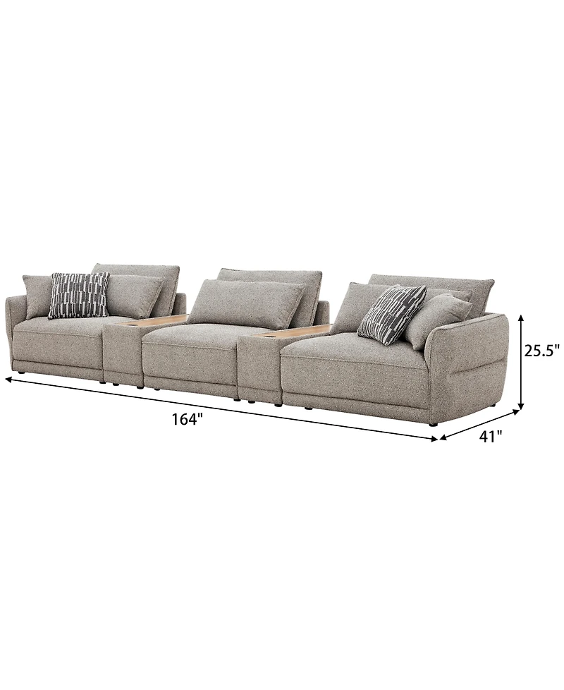 Evandro 5-Piece Sofa Set (Laf Chair, Raf Armless Chair & 2 Console), Macy's Exclusive