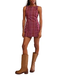 Free People Women's Atlas Plaid Crewneck Mini Dress