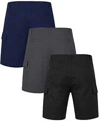 Blu Rock Men's Super Stretch Cargo Shorts, 3-Pack