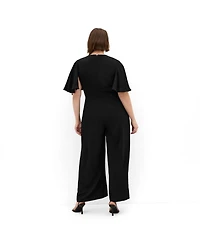 City Chic Women's Braelynn V Neck Jumpsuit