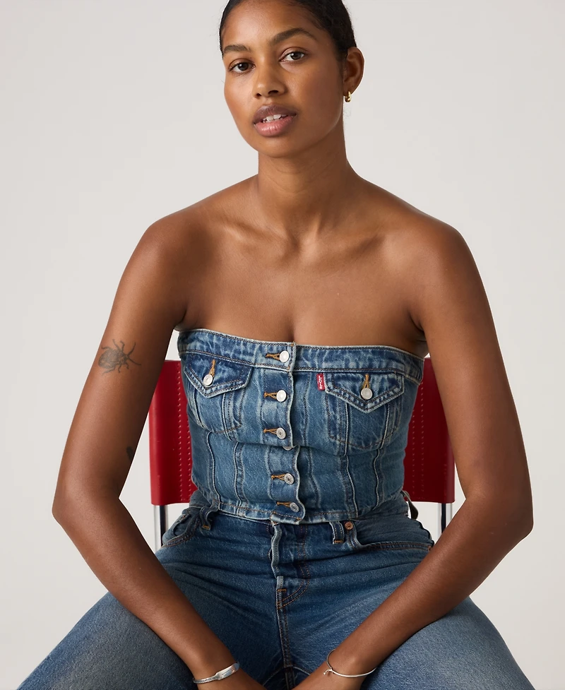 Levi's Premium Women's Sleeveless Denim Tube Top