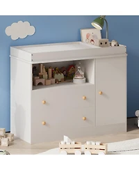 gaomon 3-in-1 Baby Changing Table with 2 Drawers and Cabinet