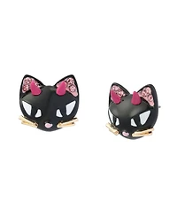 Betsey Johnson Faux-Stone Halloween Devil Cat Stud Earrings