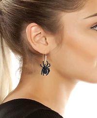 Betsey Johnson Faux-Stone Halloween Spider Dangle Earrings