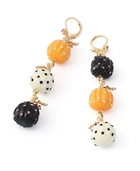 Betsey Johnson Faux-Stone Pretty Spooky Pumpkin Linear Earrings