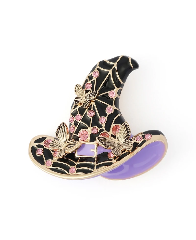 Betsey Johnson Faux-Stone Halloween Witchy Hat Brooch