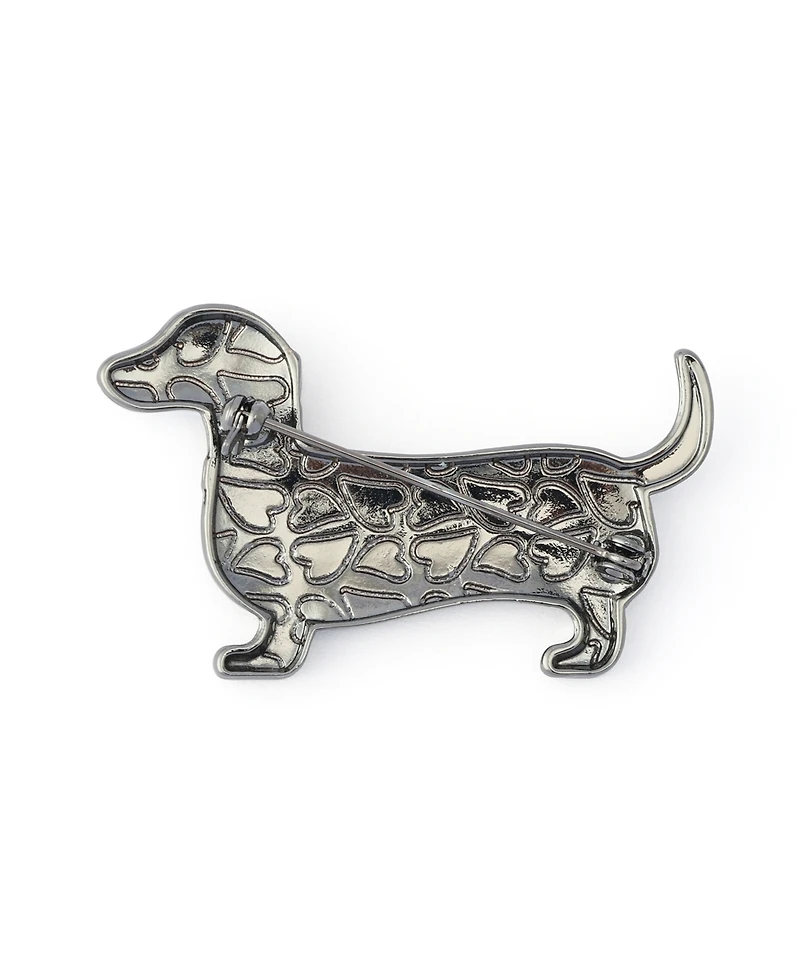 Betsey Johnson Faux-Stone Halloween Skeleton Dachshund Brooch