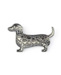 Betsey Johnson Faux-Stone Halloween Skeleton Dachshund Brooch