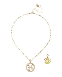 Betsey Johnson Faux-Stone Pisces Celestial Pendant Necklace Charm Zodiac Set
