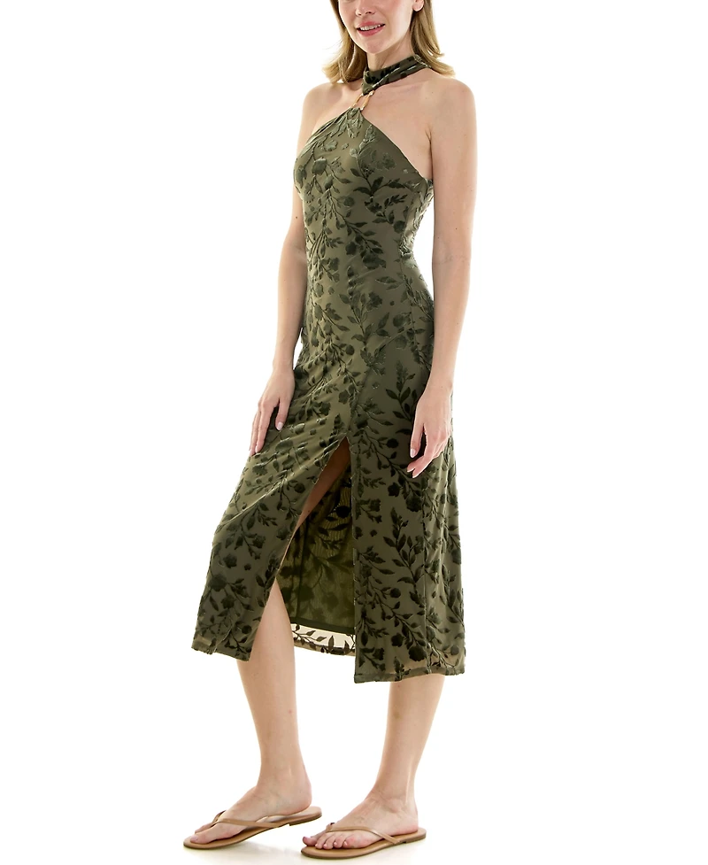 Row A Juniors' Halter Neck Midi Dress