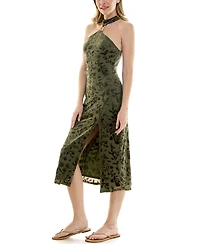 Row A Juniors' Halter Neck Midi Dress
