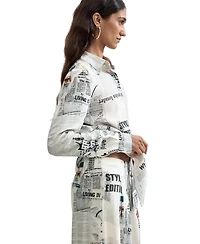 Desigual Women's Printed Wide-Leg Trousers