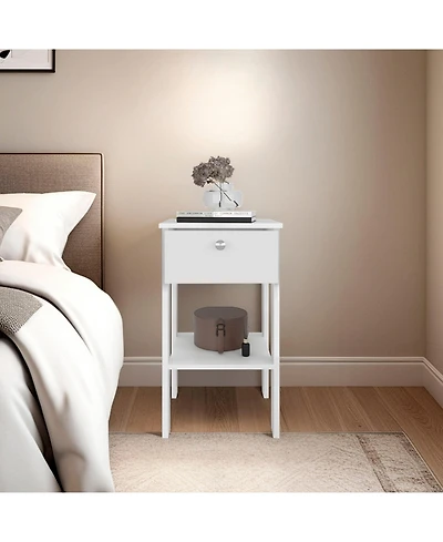 Fm Furniture Shongopovi One Drawer Nightstand with Open Shelf, Compact Design, Modern Style, Bedroom Use