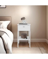 Fm Furniture Shongopovi One Drawer Nightstand with Open Shelf, Compact Design, Modern Style, Bedroom Use