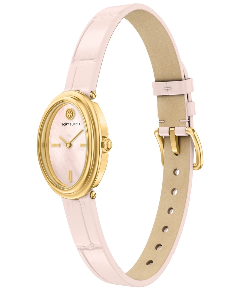 Tory Burch Women's Oval Pink Leather Watch 22mm