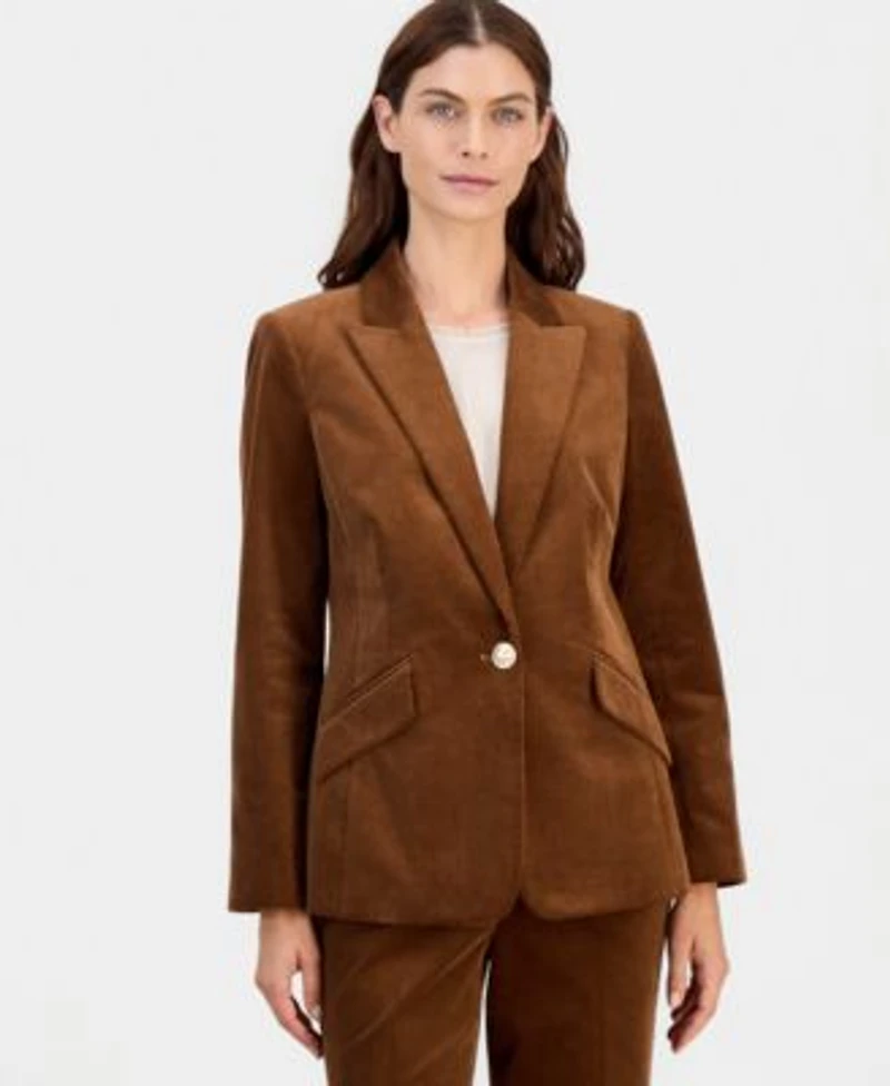 Tahari Asl Single Button Blazer Corduroy Pants