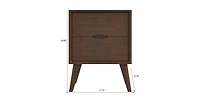 Lucky One 24.8" Width Solid Wood Mid Century Nightstand with 2-Drawer